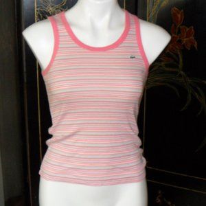 100% cotton light pink lacoste tank top
